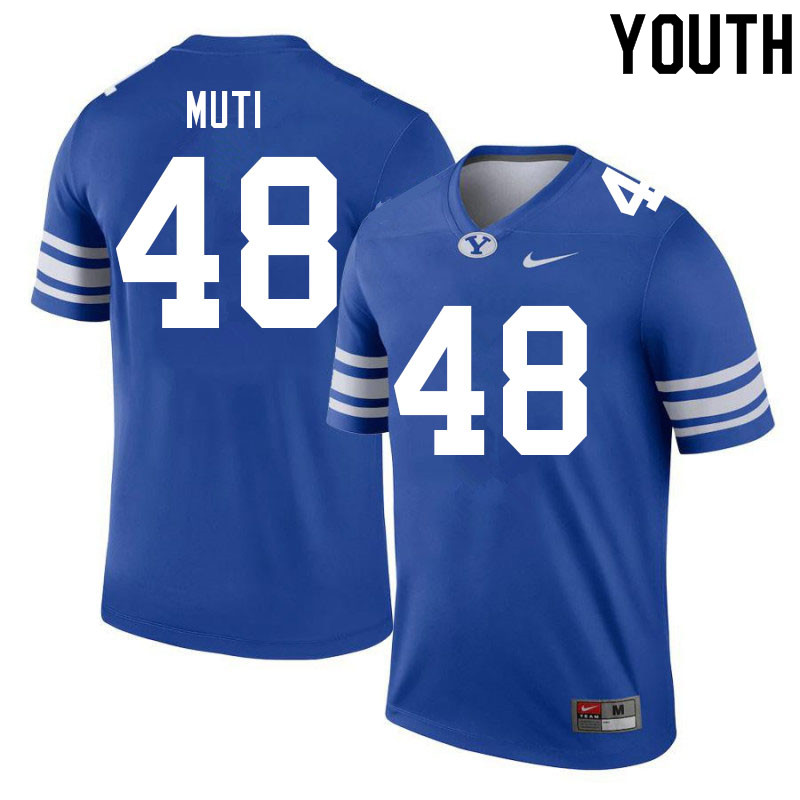 Youth #48 Alex Muti BYU Cougars College Football Jerseys Sale-Royal - Click Image to Close
